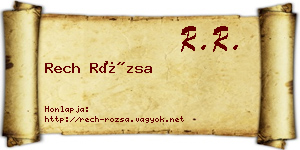 Rech Rózsa névjegykártya